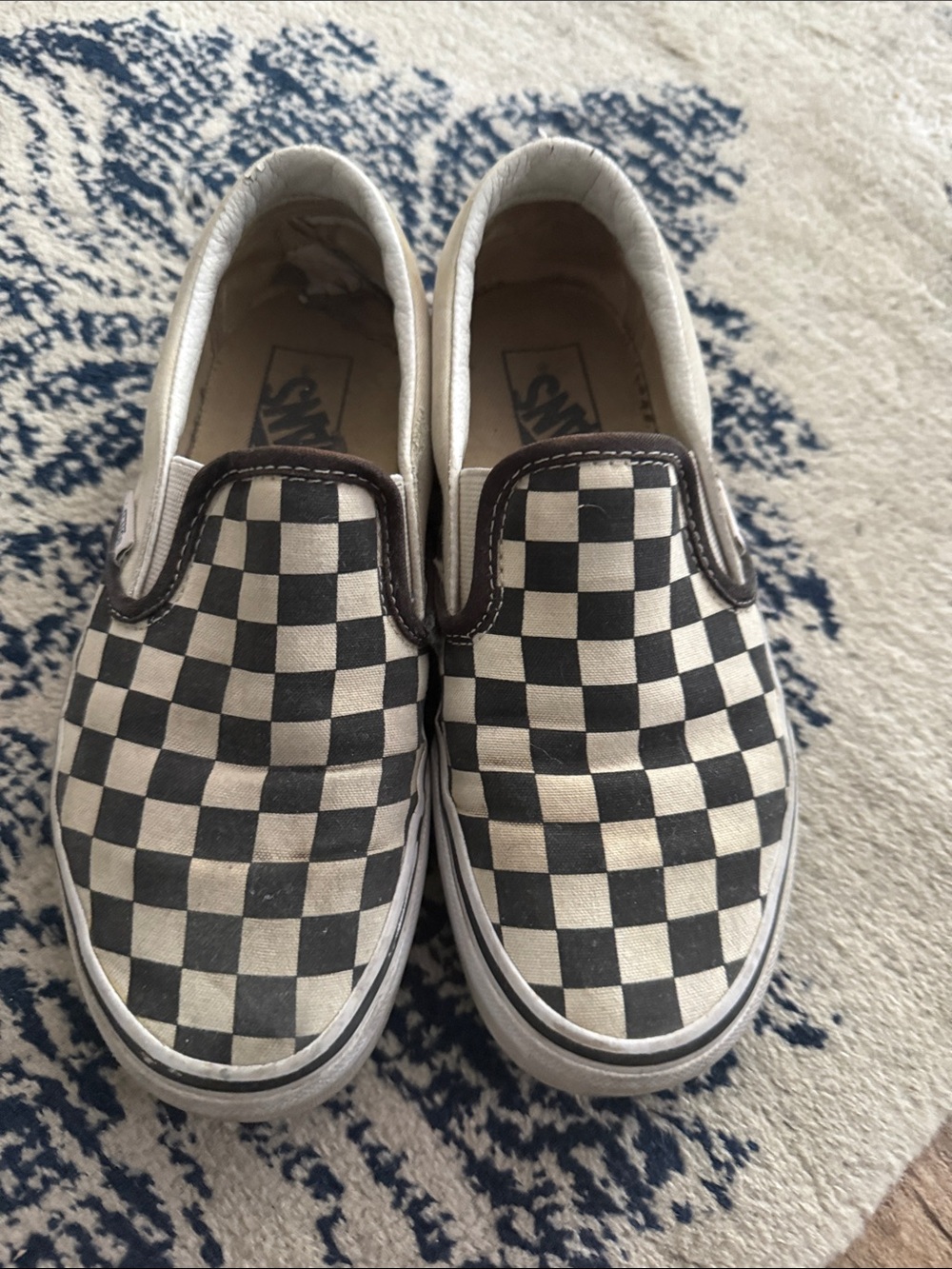 Vans Black & White Checkerboard Slip-On Sneakers